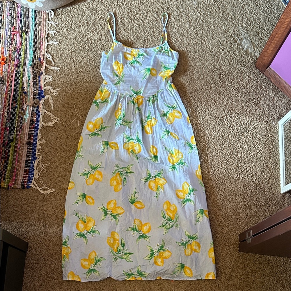 GAP Light Blue Lemon Maxi Dress